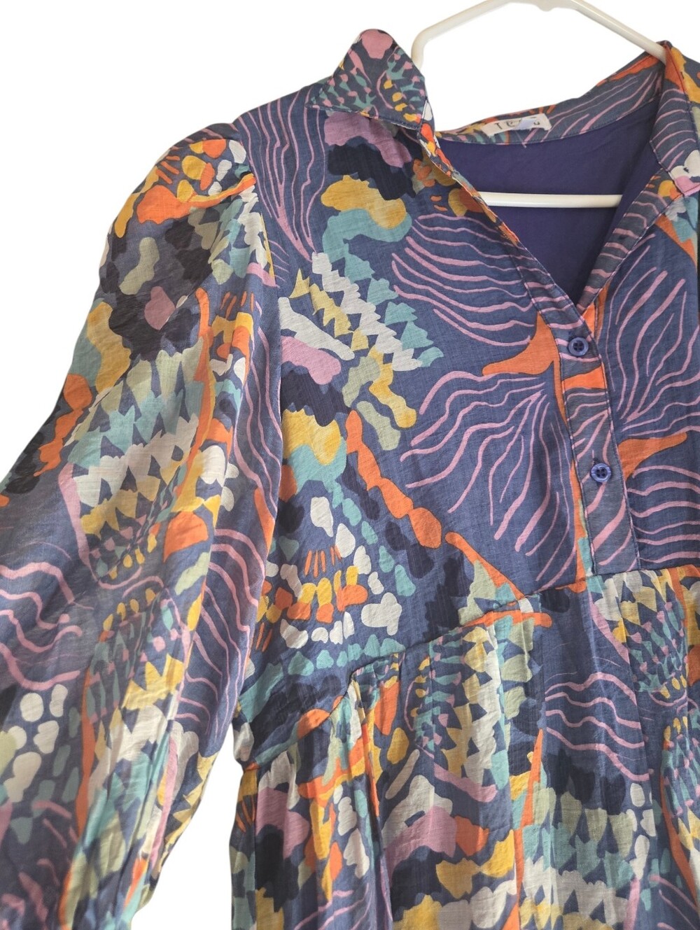 TCEC, Bohemian Printed Midi Dress in Purple Multi - Picture 3 of 8